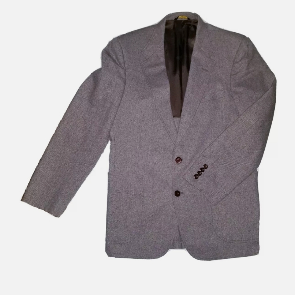 HAGGAR IMPERIAL USA Vintage Men's blazer Jacket 40 Brown Tweed Sport Coat